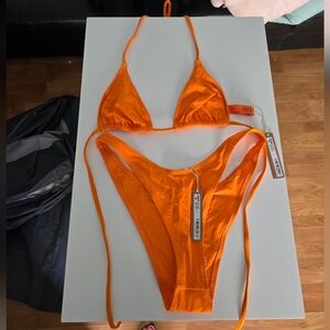 Brand New Skims Orange Bikini Top and Cheeky Tanga bottom